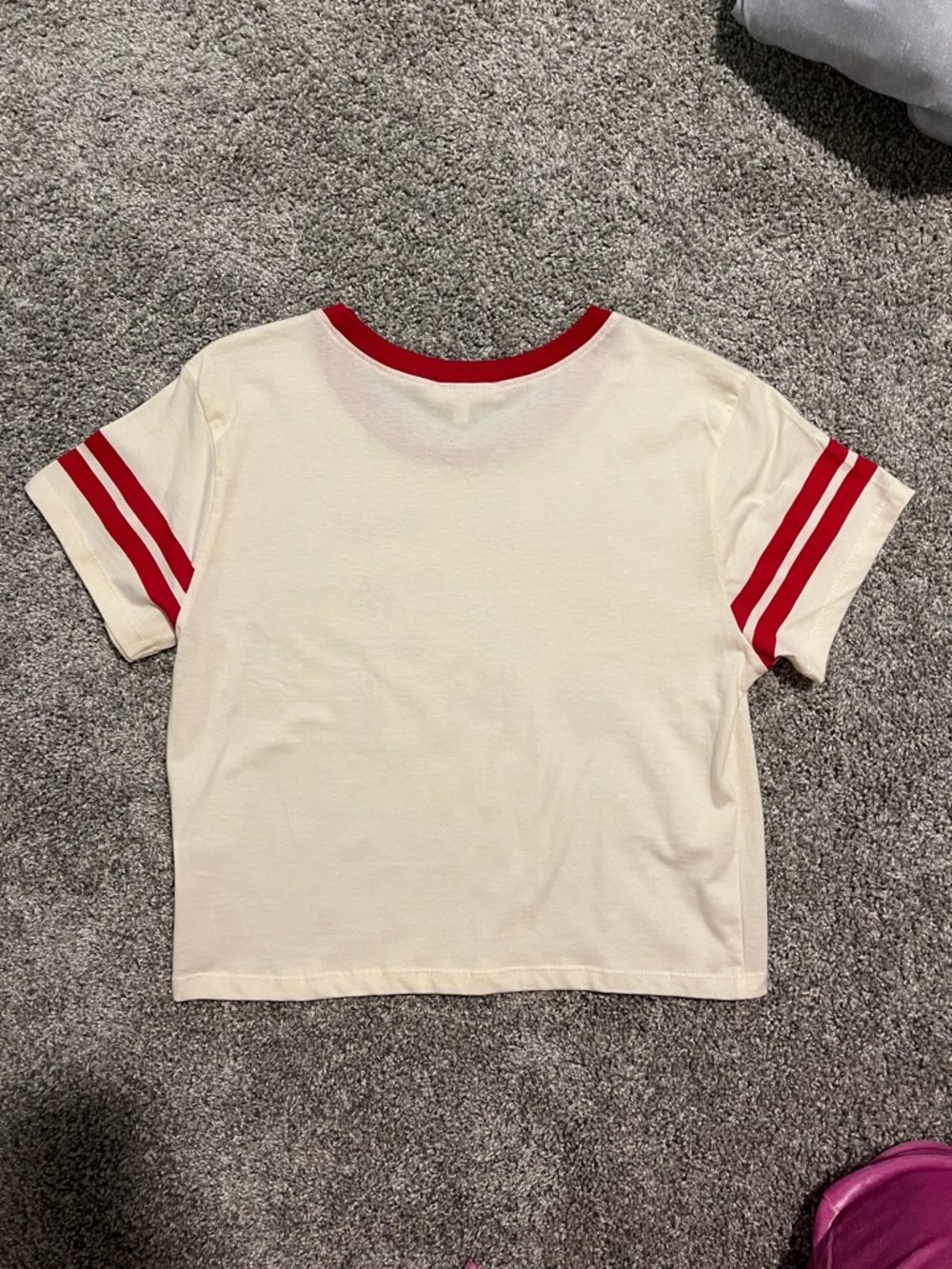 Red Graphic Ringer Crop Tee - Picture 2 of 3